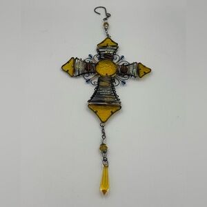 Evergreen Garden Yellow “Stained Glass” Sun Catcher/Garden Ornament
